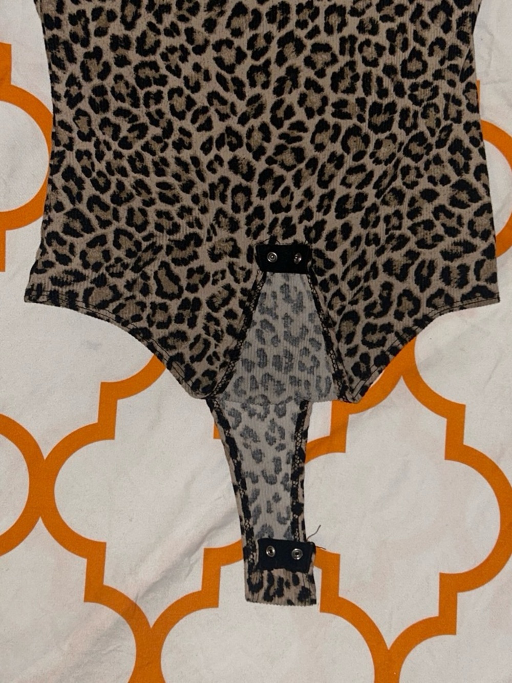 gaze Leopard-Print Girls' Bodysuit in Brown and Black
